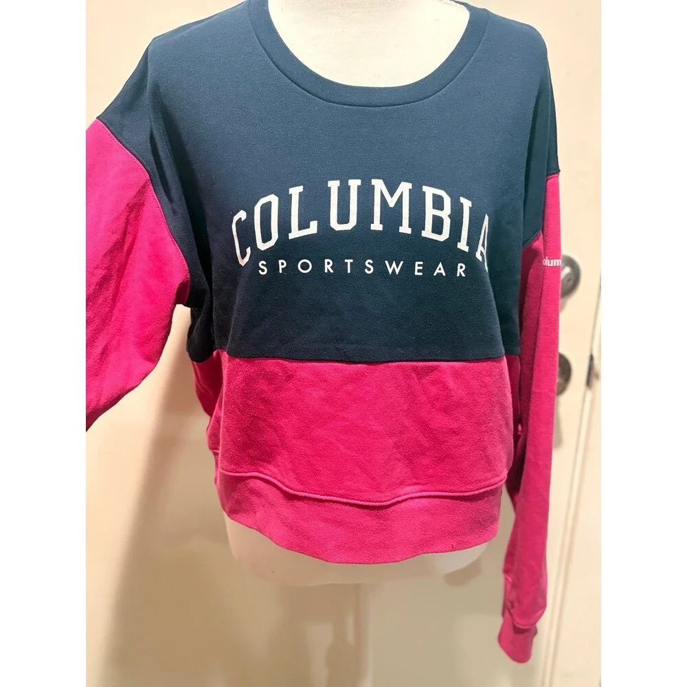 Columbia Cropped Color Block Sweatshirt XL‎ EUC